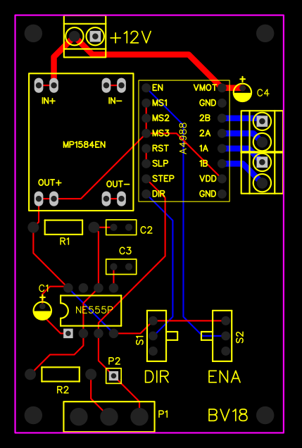 board layout of stepper driver